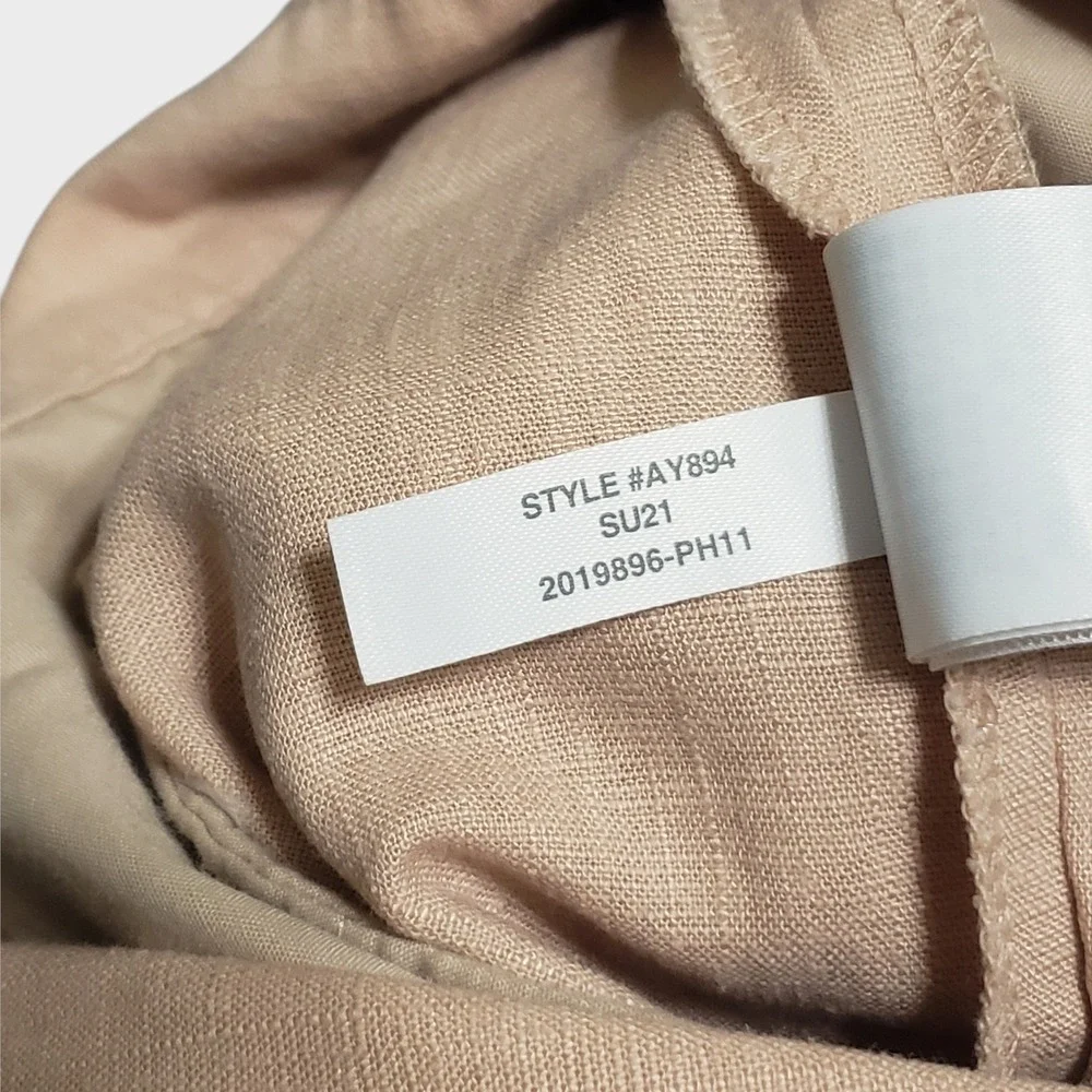 J.Crew Wide Leg Linen Blend Jumpsuit Sz 4 Belted Pleated Short Sleeve Blush Pink - Picture 8 of 16